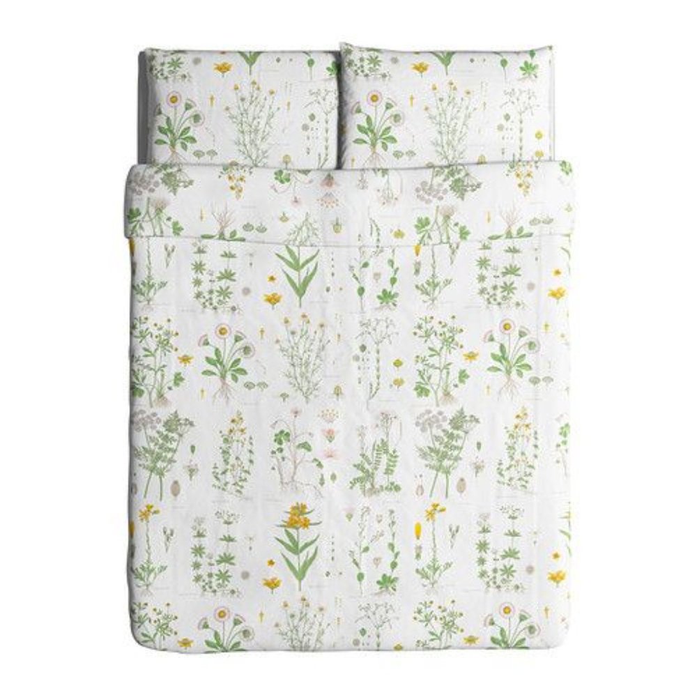 IKEA Strandkrypa Floral Full/Queen Duvet Cover + Pillows